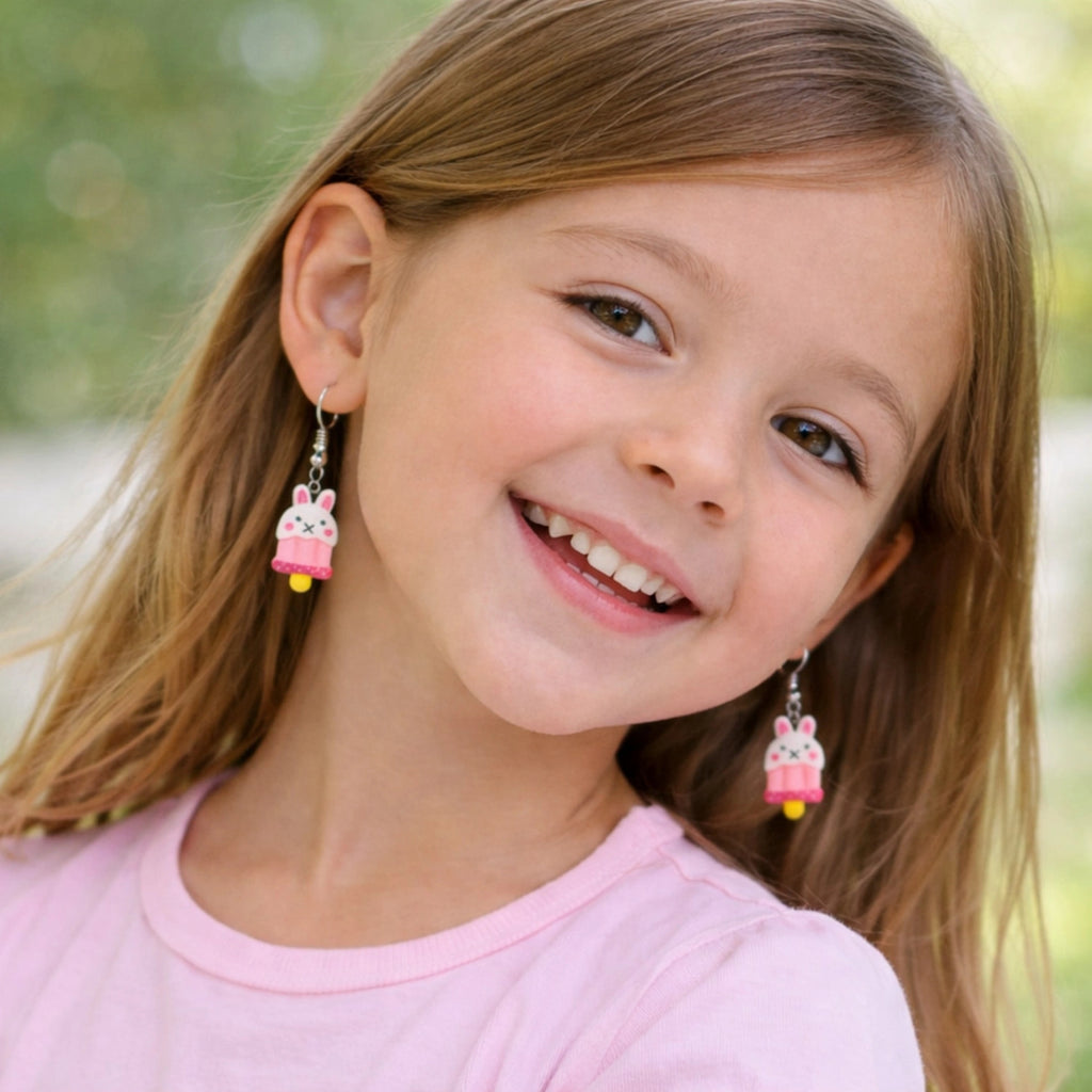 boucles d’oreilles lapin kawaii glace accessoire enfant mignon