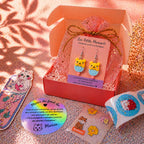 boucles d’oreilles ourson kawaii dans boîte cadeau Les Petits Maroo avec pochon