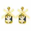 Boucles d’oreilles chat kawaii Mabel Ivory style victorien, vue packshot