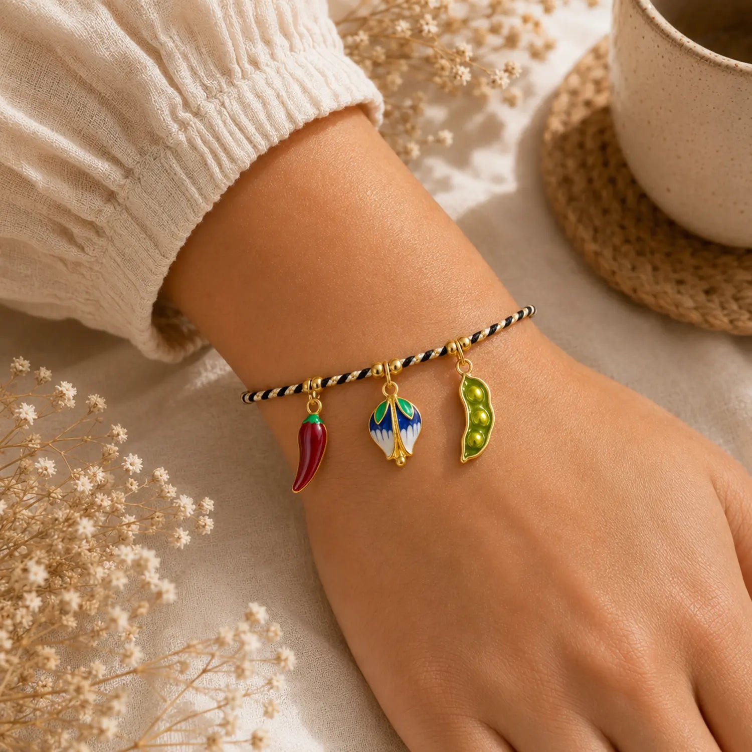 Bracelet charms cordon personnalisé (test)