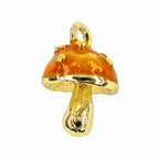 Charm champignon orange doré émaillé Yuzu vue 5