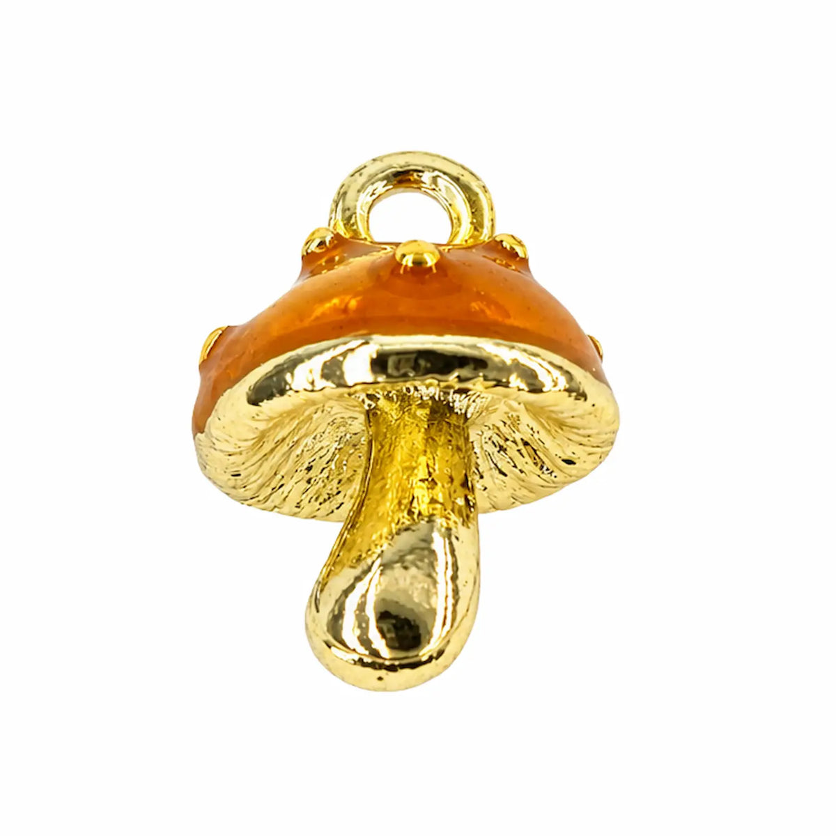 Charm champignon orange doré émaillé Yuzu vue 6