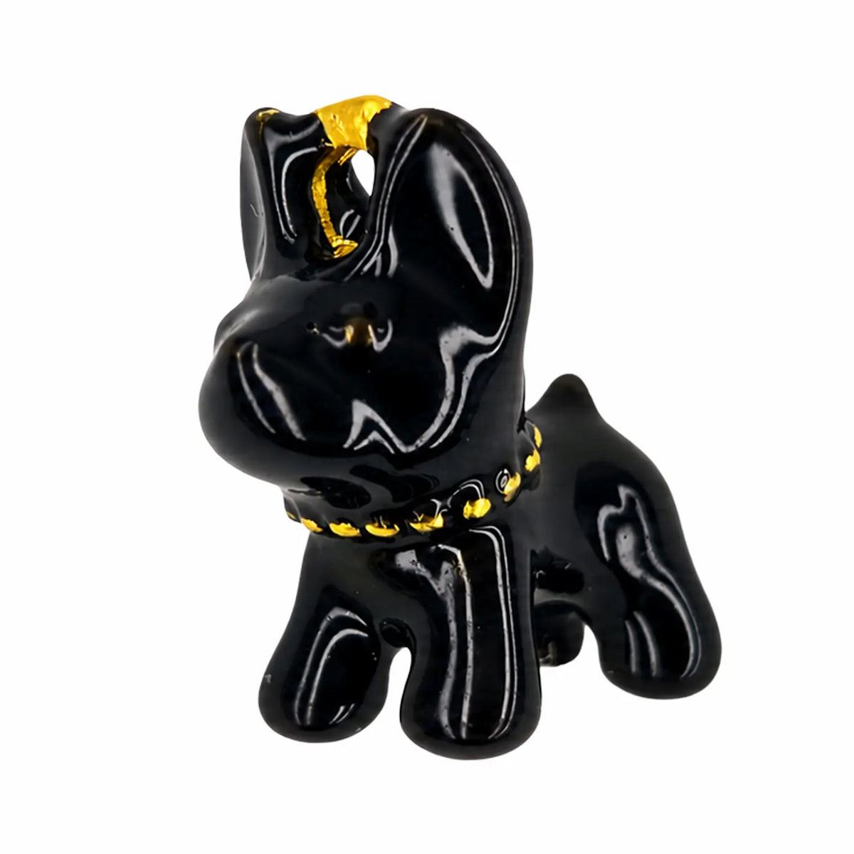 Charm chien noir et doré Oslo, packshot sur fond blanc