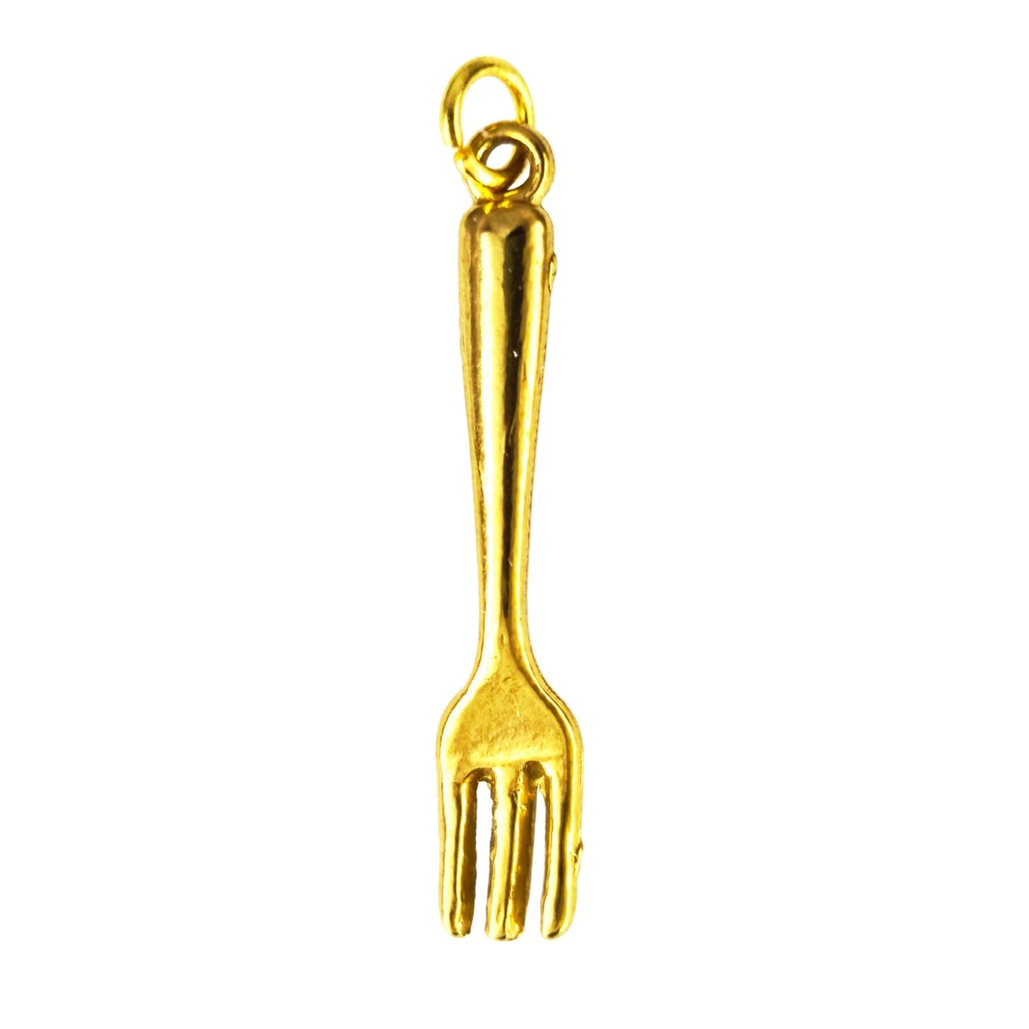 alt="charm mini fourchette dorée pour bracelet et collier personnalisé"