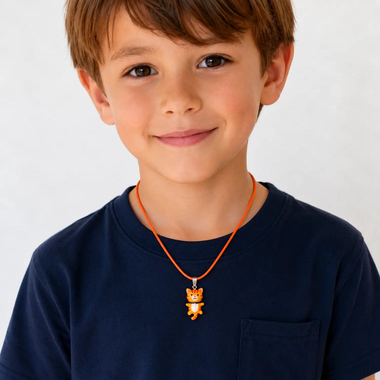 Kumquat le chat orange rayé 🍊🐱 | collier enfant chat kawaii