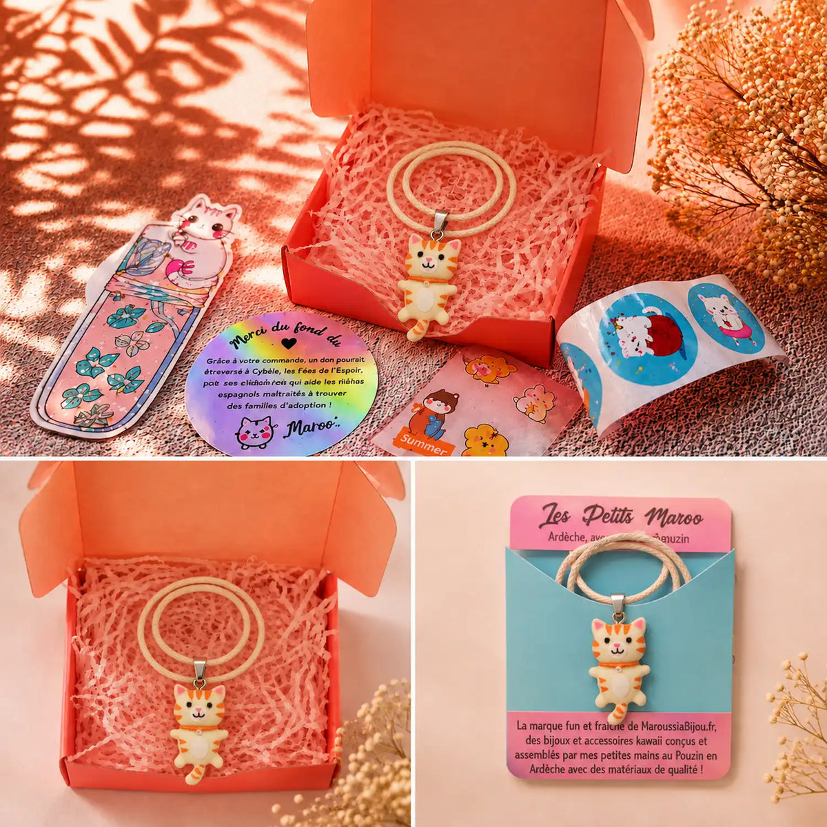 collier enfant Mikan présenté dans son packaging cadeau