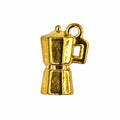 Charm cafetière italienne dorée Gina sur fond blanc