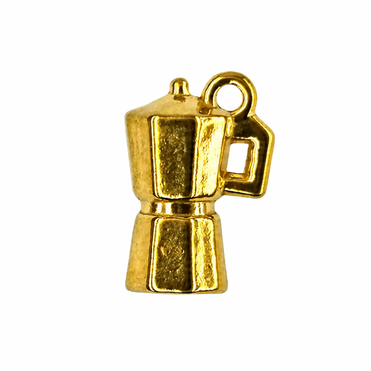 Charm cafetière italienne dorée Gina sur fond blanc